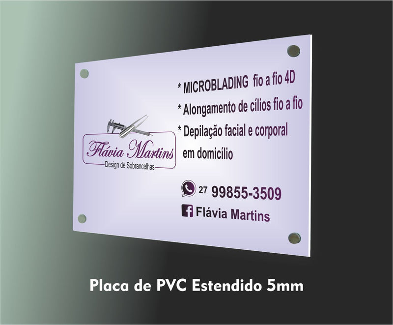 PLACA DE PVC 2MM - PERSONALIZADA Sinalização de Empresas, Lojas e Escritórios, Publicitárias e Decorativas.